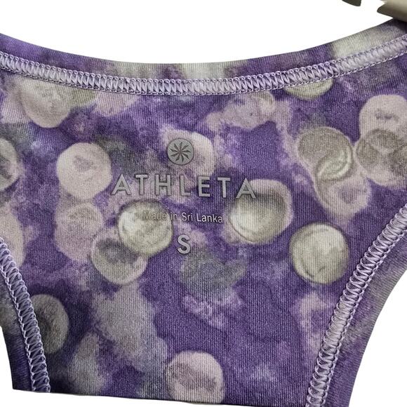 Athleta Purple Silver Polka Dots Racerback Tank Top Size Small - Picture 3 of 6